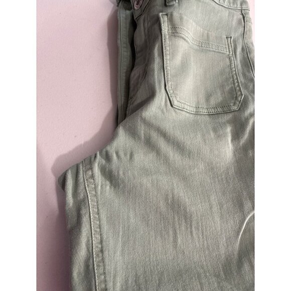 Lauren Conrad High Rise Skinny Ankle Jeans Womens Size 12 Green Cotton Blend Raw - Picture 6 of 10